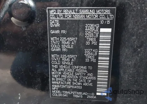 2016 Nissan Rogue S из США, поврежденный, VIN KNMAT2MT1GP614553